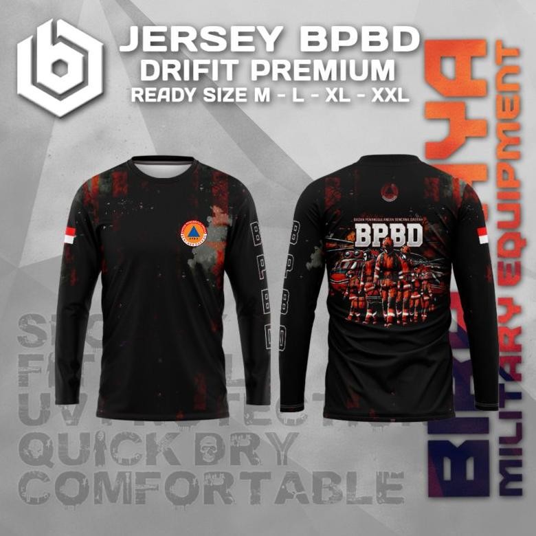 ''Terlaris" Kaos Jersey Bpbd Fullprinting Dryfit /Jersey Bpbd / Kaos Bpbd