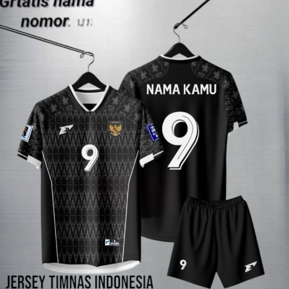 Jersey Bola Timnas Indonesia 2025 Geratis Nama Nomor Punggung Baju Sepak Bola Futsal Dewasa Custom J