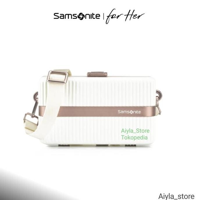 Samsonite Minter Crossbody Clutch Bag - Ivory -Tas Selempang Samsonite