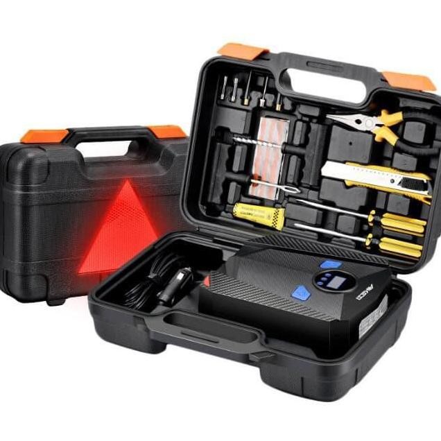 Set Pompa Ban Mobil Elektrik Dengan Perkakas Obeng Tang Akesi5501