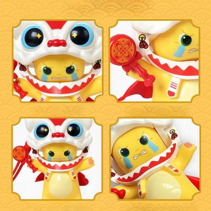 Stok Terbatas Mainan Dekompresi Squishy Nailong Barongsai 5 Wajah Slime Anak