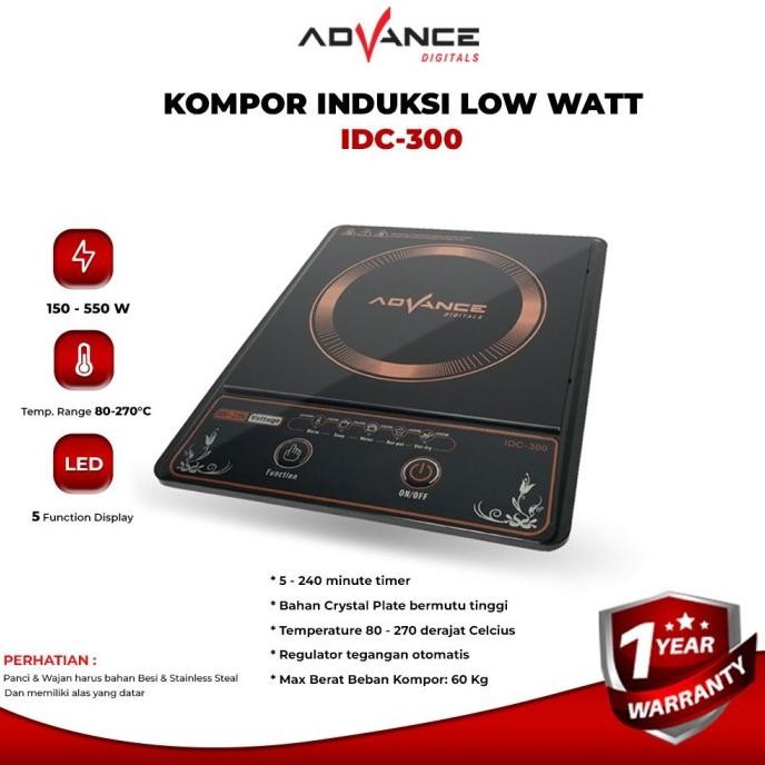 Advance IDC300 Kompor Listrik Induksi Portable Low Watt 150-500watt