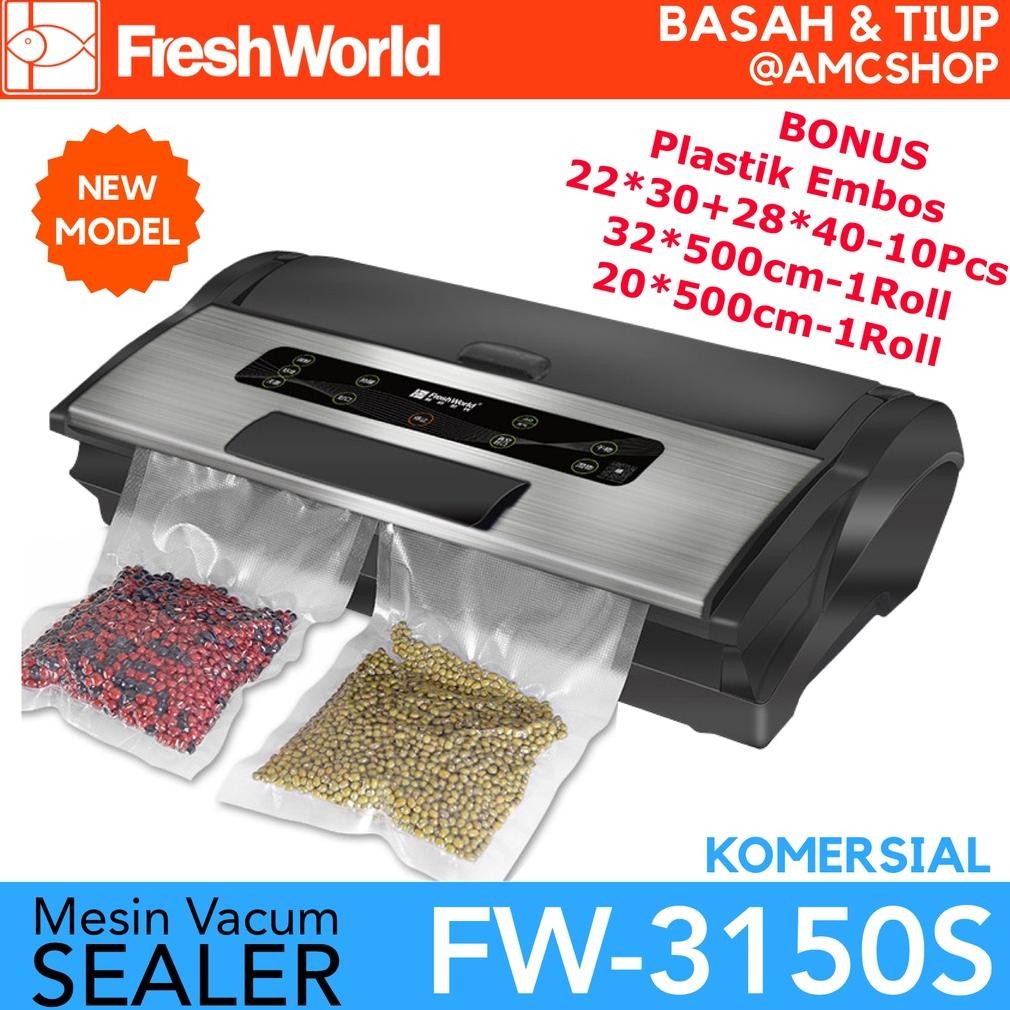 FRESH WORLD FW-3150 / FW-3150S Mesin Vacuum Sealer Komersial Vacum (Bisa Basah & Tiup)