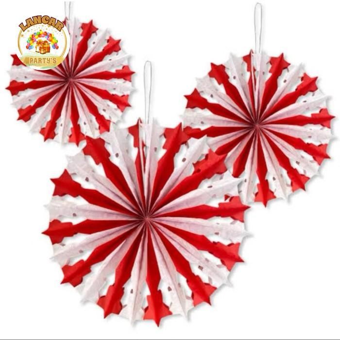IX Paper fan merah putih / dekorasi kemerdekaan/ dekorasi kemerdekaan gantung/ paper fan gantung