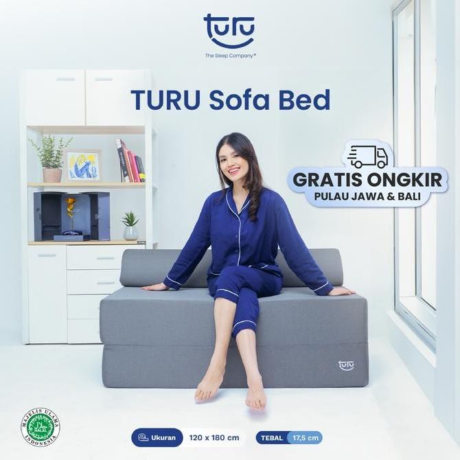 SL TURU Sofa Bed 2in1 Uk. 120x180 TURU Minimalis Grey / Trifold Kasur Sofa