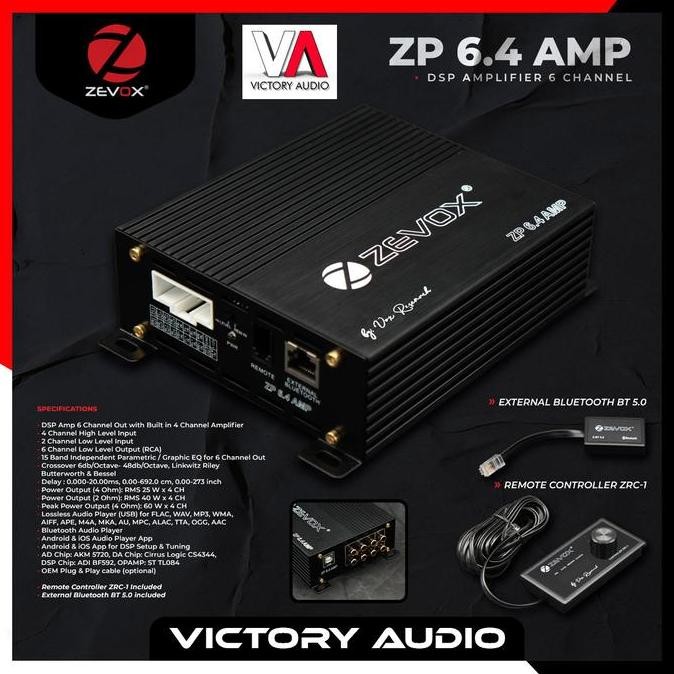 NEW Paket Audio Mobil VOX ZEVOX DSP ZP 6.4 AMP-15 Sub Kolong ZV 8 SFA