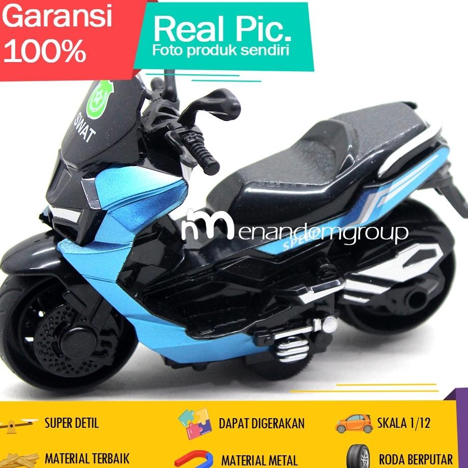 Diecast Miniatur Mainan Sepeda Motor Scooter Nmax Metal Inersia