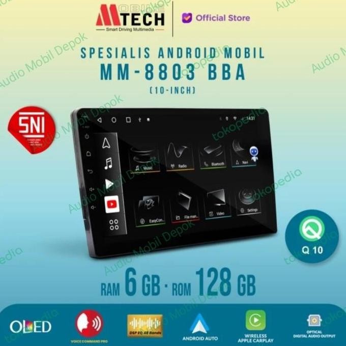 Head Unit Android Mtech MM-8803 Seri BBA RAM 6GB ROM 128GB Android 10