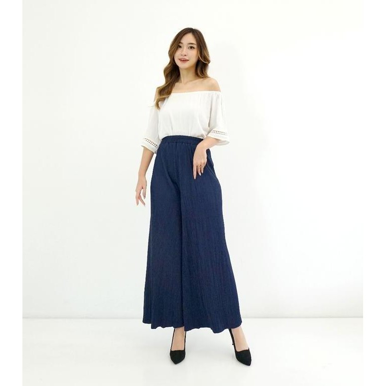 Celana Kulot Plisket Pleated Pants Wanita Highwaist Premium CPLIDI
