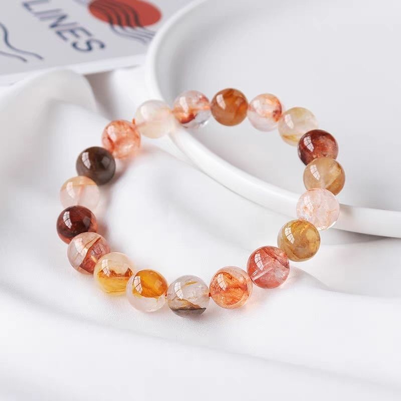 Natural Red Gum Gum Flower fashion Crystal Koi Red Yellow Gum Bracelet