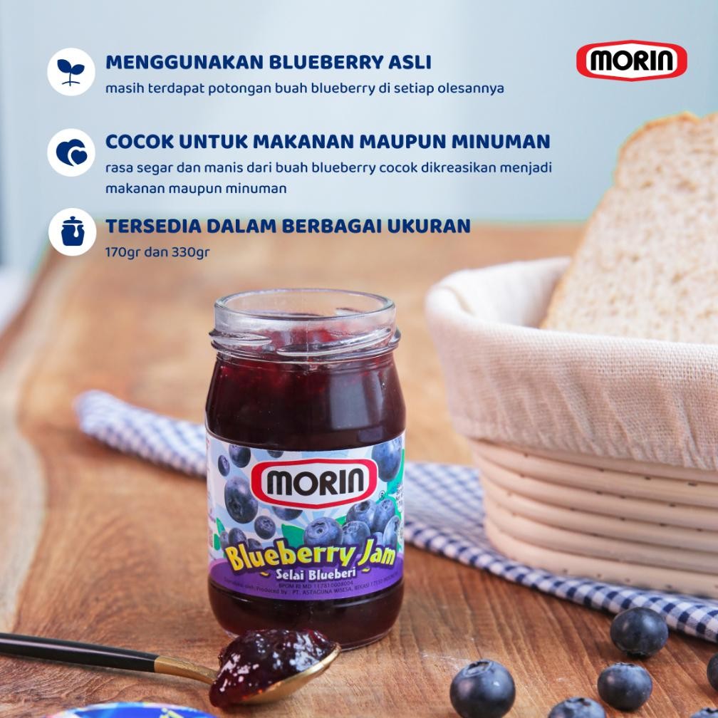 

Morin Selai Blueberry - All Size 170 gr 330 gr - Selai Buah Blueberri