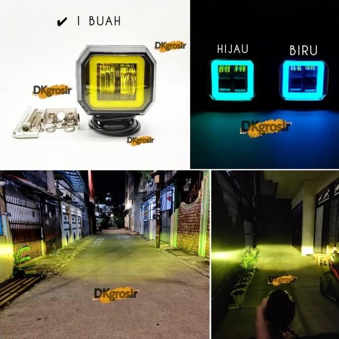 Lampu Tembak Sorot Led Cwl 2 Mata Cahaya Kuning Lensa 4D - 20Watt Cree Model Bulat Kotak Harga Khusu