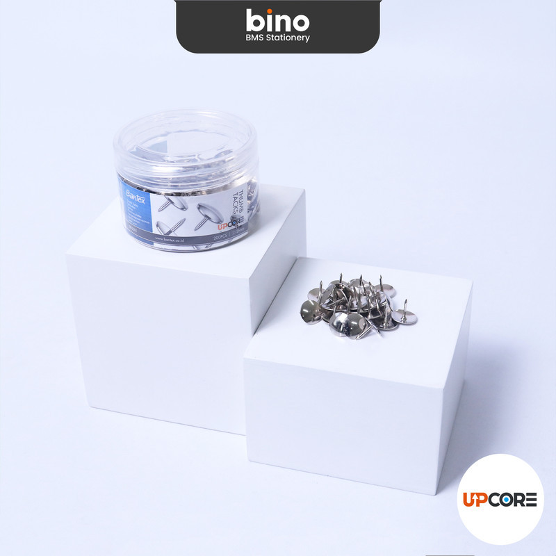 

[BMS Surabaya] Bantex Paku Pines / Paku Payung / Thumb Tack 23 mm Warna Silver Isi 200 Pcs
