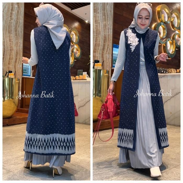 FSF long outer tenun terbaru wanita - outer tenun wanita panjang Cardigan Muslim Baju Atasan Kardiga
