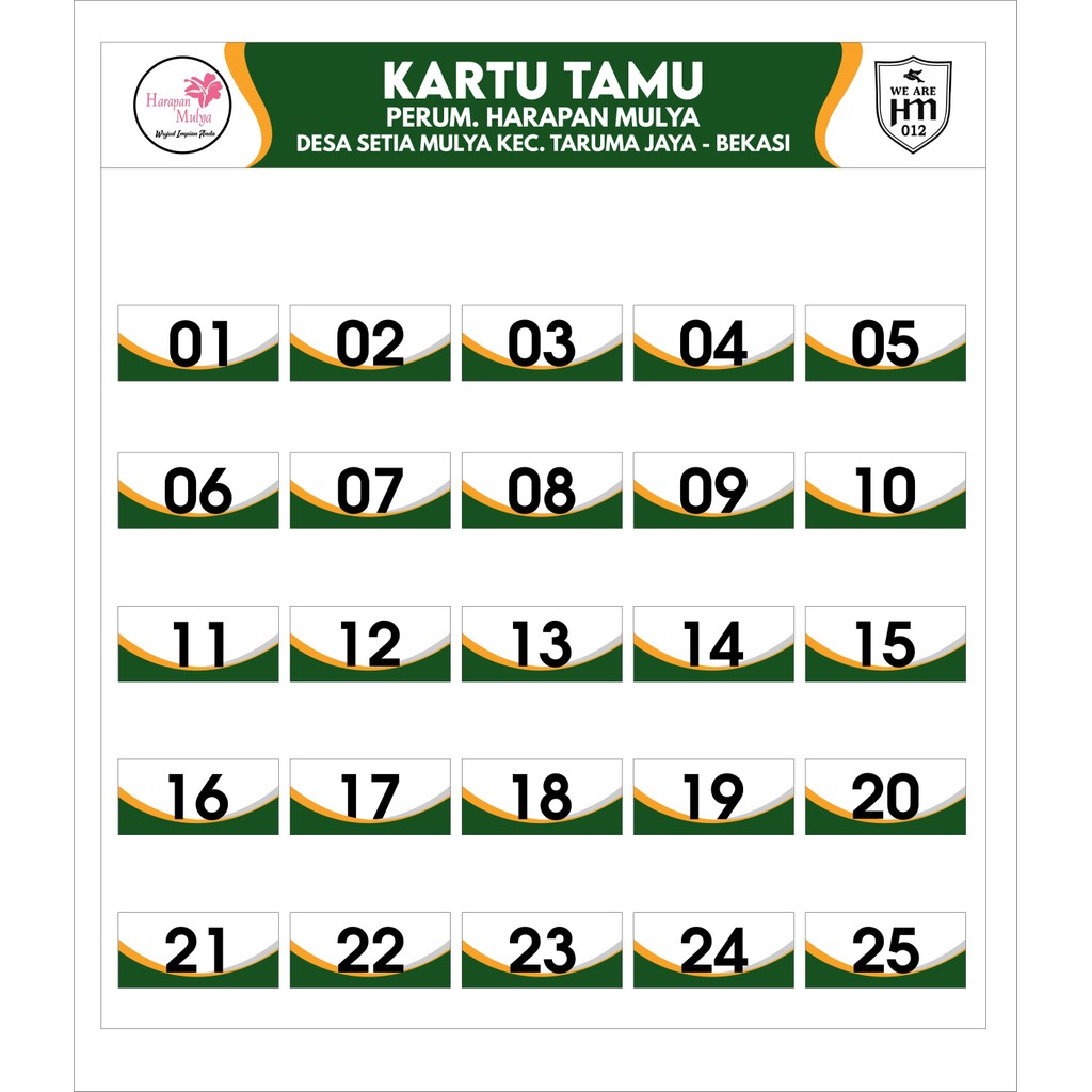 

Tempat Kartu dan Kartu Isi 25 set (1) dan isi 10 set (2)