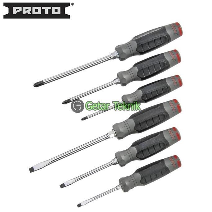 Obeng Set 6Pcs Proto J1206Scp Kombinasi Plus+Minus Duratek Screwdriver Co