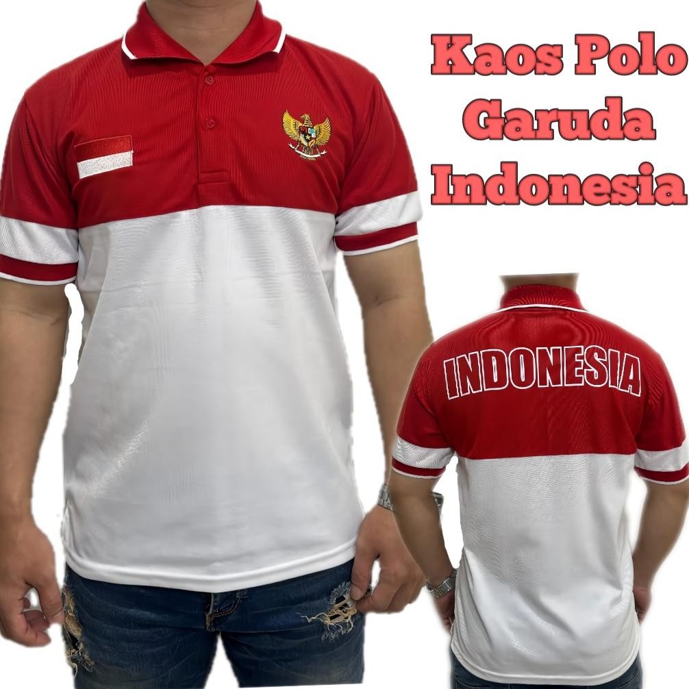 Kekinian - POLO SHIRT 17 AGUSTUS / KAOS KERAH GARUDA INDONESIA / BAJU MERAH PUTIH BORDIR GARUDA !!