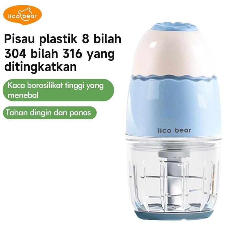 Iico Bear Blender Mpasi Bayi Alat Mpasi Baby Safe Food Processor Bayi Blender Mpasi