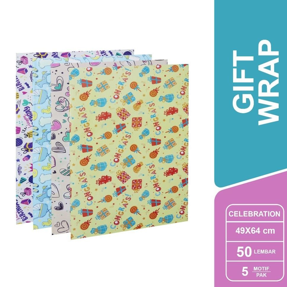 

Bms I Sidu Kertas Kado Glossy Motif Celebration Gift Wrap 1 Pa Isi 50 Lembar Sdu Gw K Cel Ap