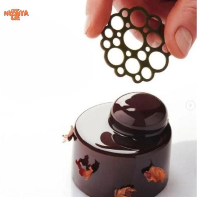 LST59 CETAKAN SILIKON TUILE COOKIES FLOWER CIRCLE MOULD MOLD GARNISH COKLAT DEKOR HIAS KUE TART NYON