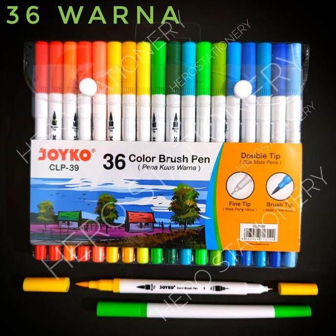 

Pena gel kuas color brush pen joyko set 36 warna CLP-39