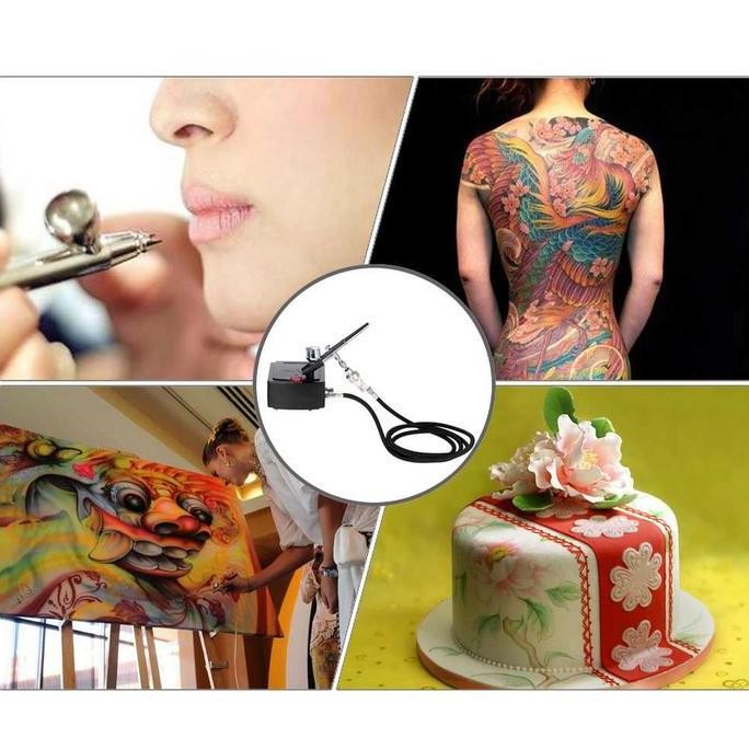 Spray Gun Elektrik Kompresor Mini Air Brush Compressor Airbrush