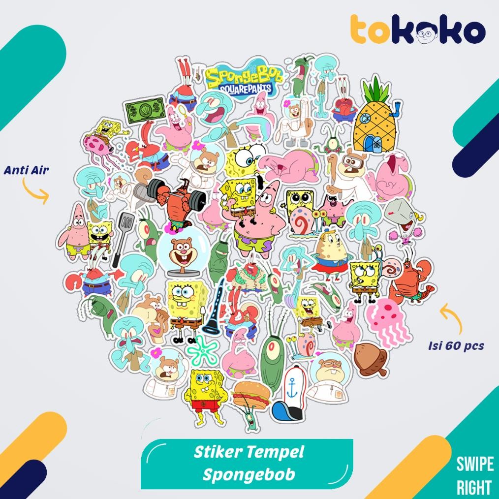 

NOG Stiker Cutting Spongebob Paper Vinyl Dekorasi Laptop Koper Tumbler Kulkas DIY Viral Kekinian Terbaru 2025 FB-31