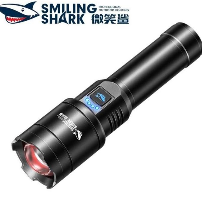 Senter Led Smiling Shark Sd-5220 M80 - Cahaya Super Terang New Stok