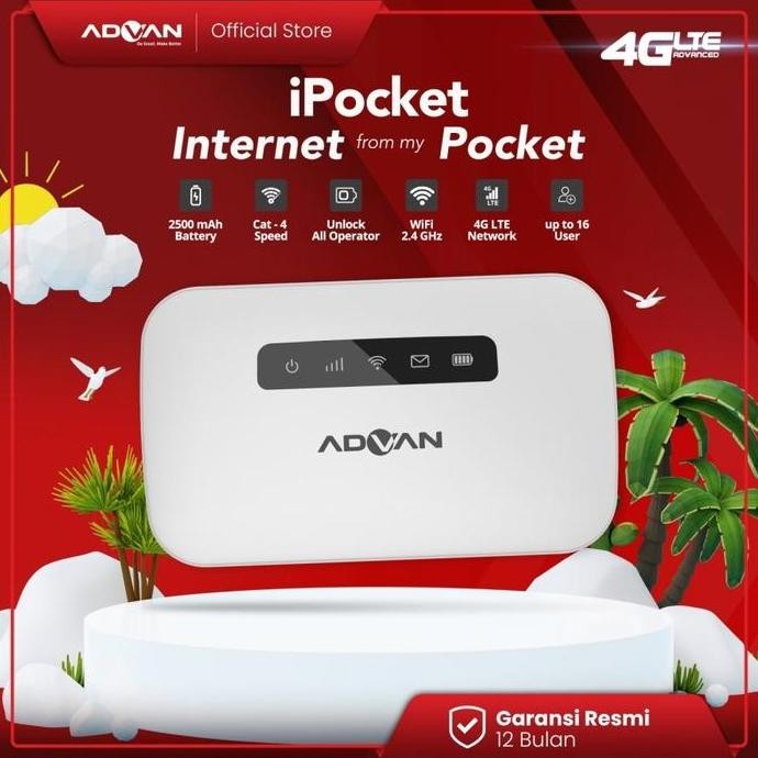 Terbaru Modem Mifi Advan Ipocket Mf01 4G Lte Modem - Unlock All Operator