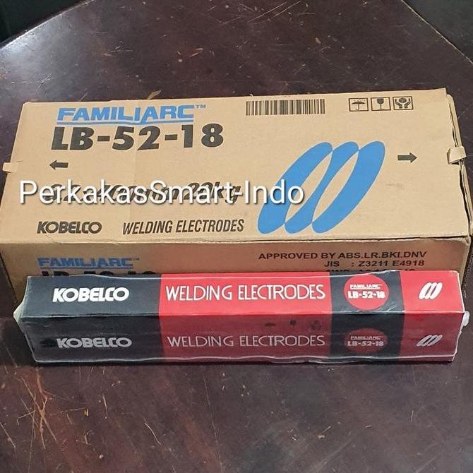 KOBELCO LB-52-18 KAWAT LAS BESI BAJA 2,6MM E7018 KOBESTEEL HARGA PER PACK ISI 5KG/ELECTRODE ROD 2.6 