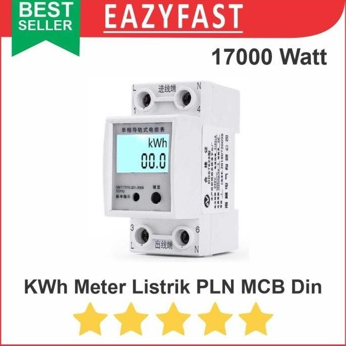 KWH WATT VOLT AMPERE METER LISTRIK PLN MCB DIN PANEL LCD 200V AC 80A ORIGINAL DAN TERPERCAYA