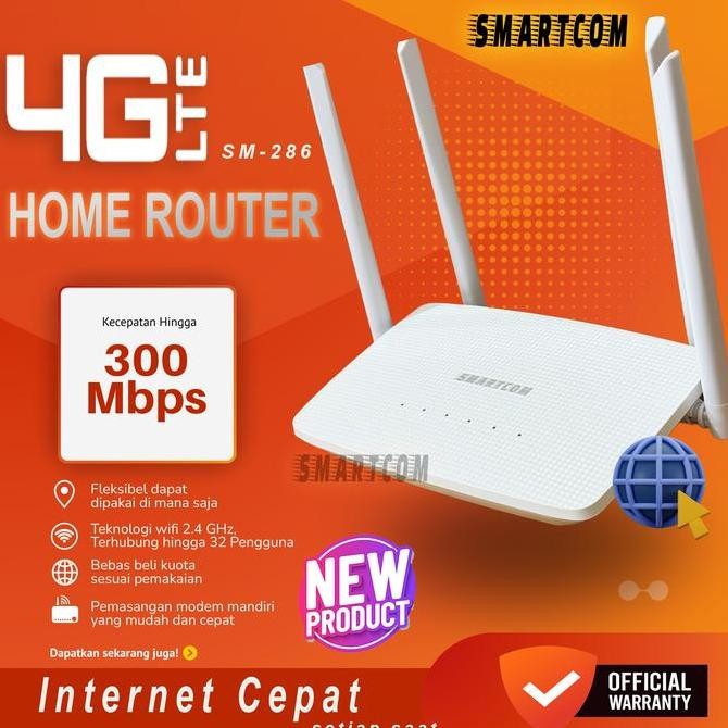 Terbaru Smartcom - Wifi Wireless Router Sim Card 4G Lte Smartcom - Xm286 300Mbps