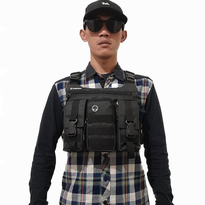Tas Dada Pria Waterproof Chest Bag Tas Selempang Dada Tas Rompi Dada