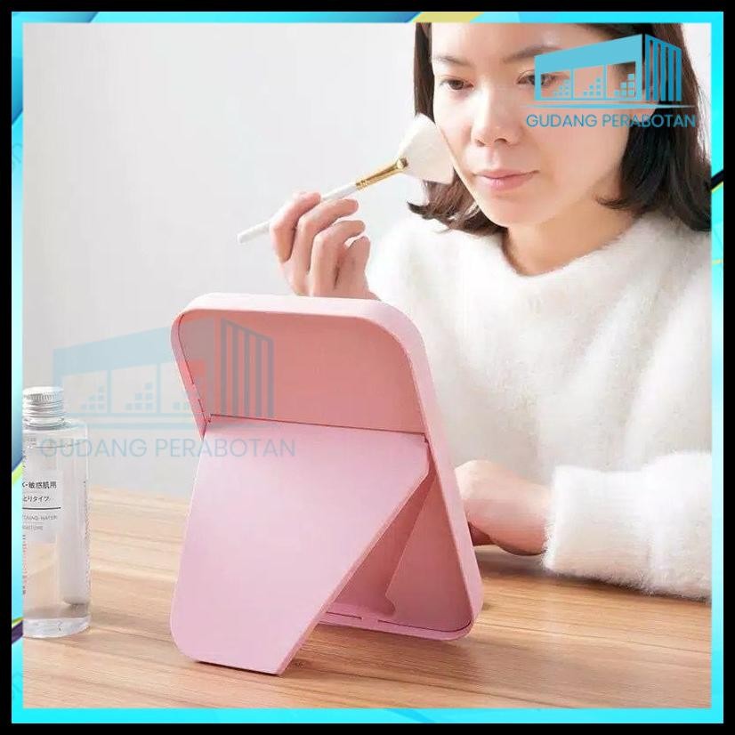 GP GROSIR CERMIN LIPAT PERSEGI KACA MINI PERSEGI AESTHETIC CERMIN KECIL PORTABLE STANDING MIRROR KAC