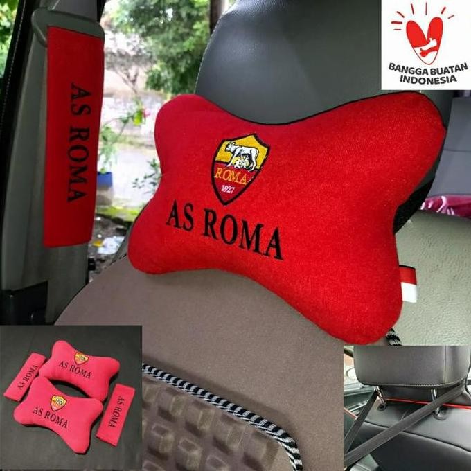 bantal mobil leher set 3in1 As Roma/bantal kepala punggung jok mobil