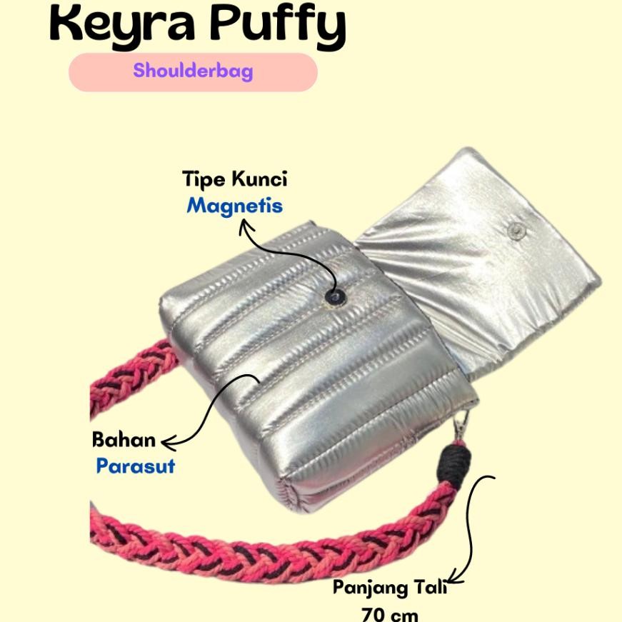 Asfour- Keyra Puffy Tas Puffy Bag Tas Puffy Puffy Bag Helen Tas Wanita Glossy Shoulder Bag Mini Tas 