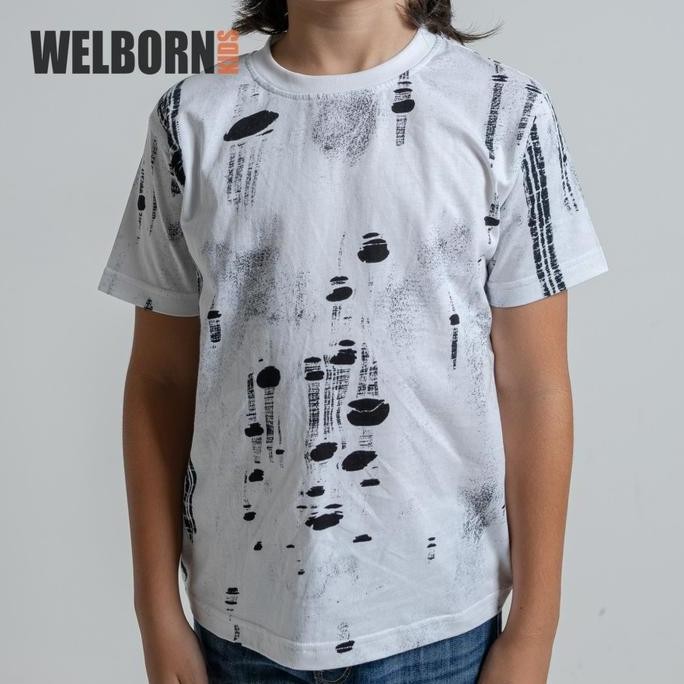 Welborn Kids Kaos Oblong Putih Abstrak