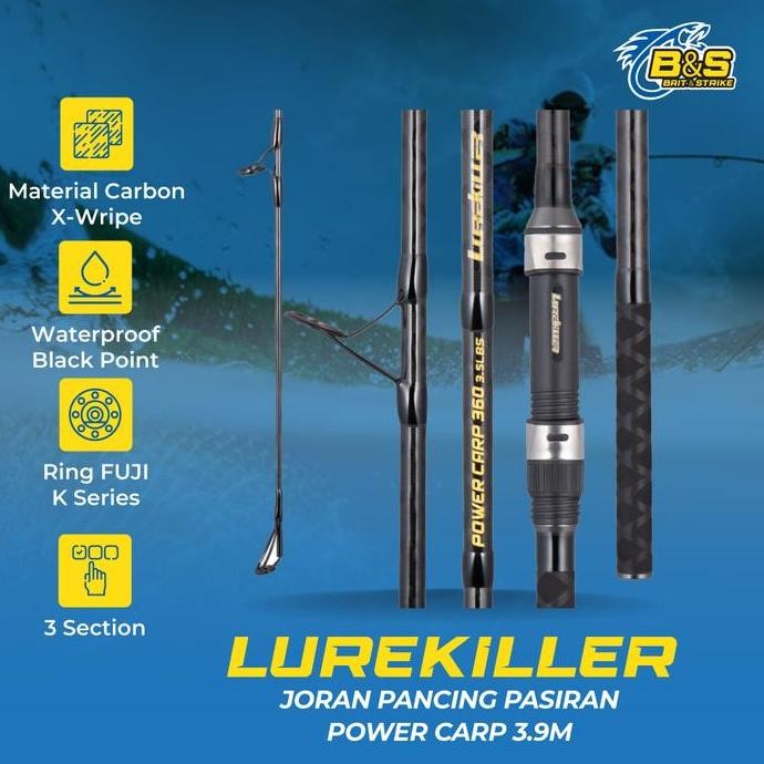 Lurekiller Power Carp Joran Pancing pasiran 3.9M Joran Surf kuat JP010