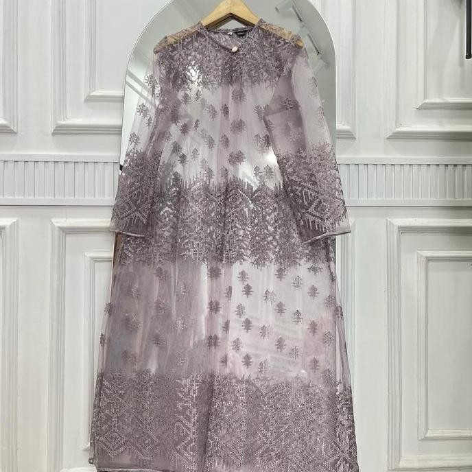 Gaia Outer Brokat Tile Panjang wanita Cardigan kondangan Muslim Kardigan Fit Putih Hitam Baju SS