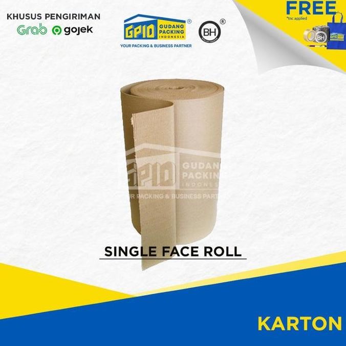 

(Gosend/Grab) Karton Lembar / Single Face Tinggi (25-160 Cm) X 40 M Kualitas Terbaik Harga Termurah