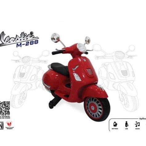 Mainan Anak Motor Aki Pmb Toys M288 Vestic Vespa Matic Garansi Sni