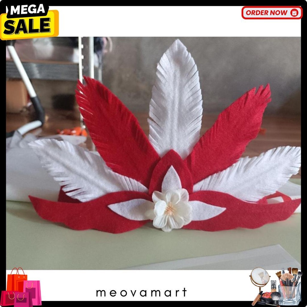 Bando Agustus / Bando merah putih / Bandana pawai / Bando anak / bando bunga