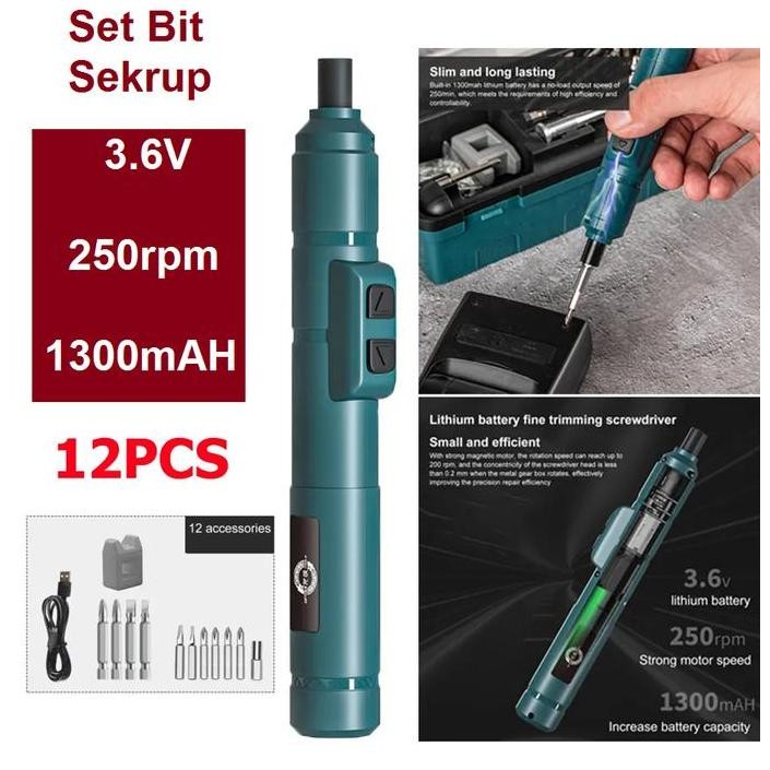 

Screwdriver Electric Obeng Elektrik Multifungsi Set Kit Bit Hex Sekrup Metal 250 R/Min Screwdriver Hex Alat Perbaikan Listrik Ponsel Komputer Perangkat Rumah