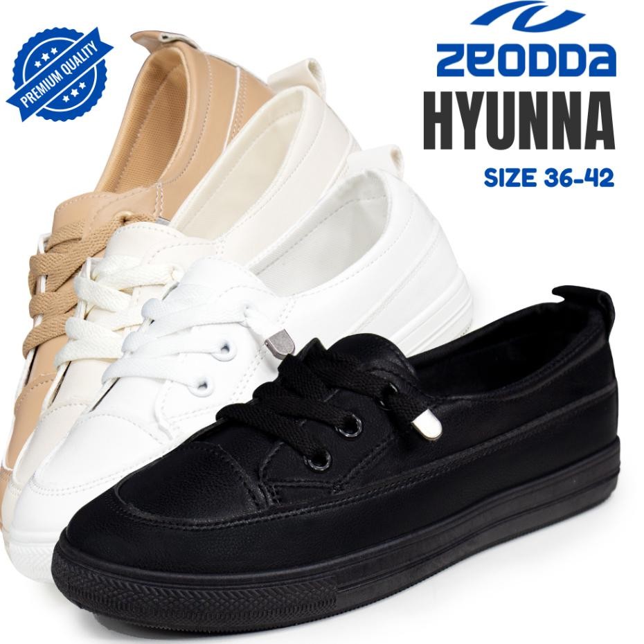 Zeodda Hyunna Sepatu Flat Shoes Wanita Hitam Putih1019