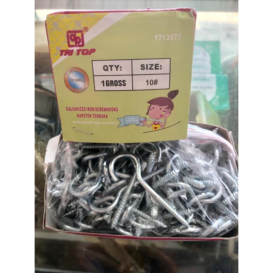 Paku | Sekrup | Gantungan Ulir Tanda Tanya Uk 10 Mm Per Kotak