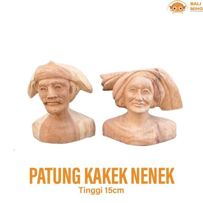paling diminati] Patung Kakek Nenek Bali 15 cm - Patung Orang Tua - Togog Bali