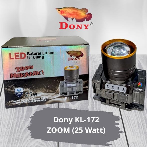 Senter Kepala Dony KL-172 Zoom Mekanik (25 Watt) / Dony Senter Kepala KL172 ZOOM Cahaya Fokus dan Me