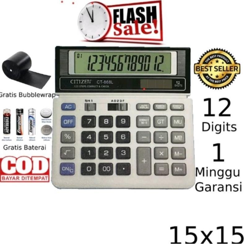 

Df-8 Kalkulator Ct-868-L/12Digit/2 Power Energy/Kalkulator Bisnis Df-8