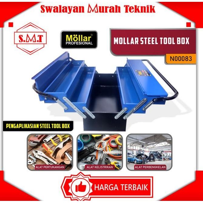 favorit] MOLLAR N0083 Steel Tool Box Besi 3 Susun Tempat Alat Pertukangan Perkakas Bengkel
