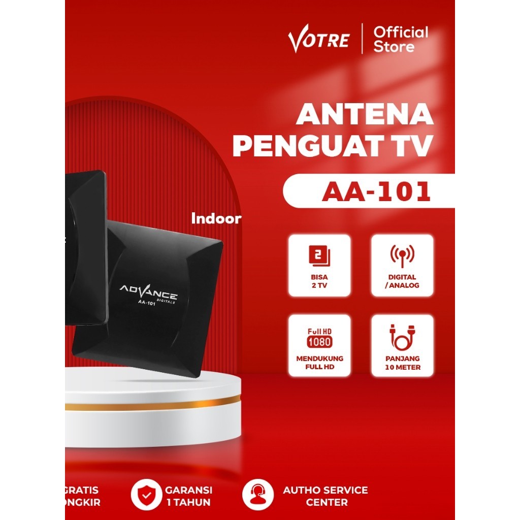 Advance Antena TV Indoor atau Outdoor Advance AA-101 Garansi Resmi 1 Tahun Penguat HDTV Digital Bisa